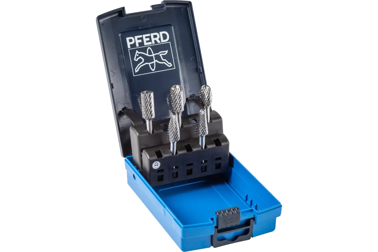 Picture of Pferd Carbide Bur Set 5 Piece OMNI Cut 1/4" Shank Plastic Case